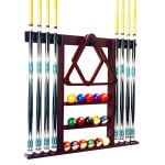 GACO 당구장 벽걸이 풀 큐 스틱 홀더 8개 홀더 당구 랙 테이블 액세서리용 100 단단한 나무로 만든 마호가니 Oak