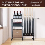 당구장용 Lnmuzm 풀 큐 홀더 스틱 홀더 보관 카트 바닥 스탠드 랙 최대 12개의 스틱 장비 정리함 남성용 당구 선물