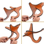 Aebor 휴대용 나무 우쿨렐레 스탠드 홀더 소형 바이올린 밴조 만돌린용 Wood Grain