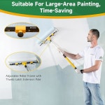 VOOMY 23PC 18 페인트 롤러 키트 버킷 소형 세트 극세사 커버 연장 폴 대형 프로젝트를 쉽고 빠르게 작업할 수 있게 해줍니다 13 PC