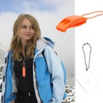 에코퓨즈드 2X 서바이벌 호루라기 시그널 미러 - 야외 키트 구조 플래시 랜야드와 함께하는 클립온 배낭여행 캠핑 해양 이용 활동