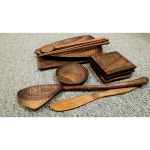 우드카빙 수저세트 원목블랭크 서빙스푼 청경채 1개