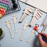 AWIZOM 100개 나무 사람 모양 공예 스틱 5 3 미완성 교실 홈 데코레이션을 학용품으로 다시 만들기 학생 DIY 프로젝트에 사용할