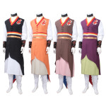 새화국악기 난타 의상 난타복 이중 곡선 쾌자 가젤 개량 삼색띠 흰색 초등 대