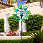 조경용 바람개비 안뜰 화단꾸미기 인테리어 정원데코 2m해바라기풍차블루