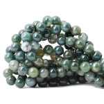 CHEAVAN 천연 인디언 아가미 보석 원형 루즈 비즈 DIY 1 가닥 15 Moss Agate 60PCS