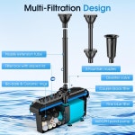 펌프 분수 키트가 POPOSOAP 연못 필터 40W 야외 연못을 위한 코이 필터 코드드 일렉트릭 S104 660GPH