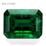 실험실 재배 잠비아 에메랄드 인증서 컷 열수 핸드 커팅 내부 균열 D 6x8mm 1 Lab Zambian Emerald 1개