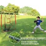 베이스골 7피트 7 7 야구 소프트볼 연습 네트 백스탑 보우 프레임으로 투구 타격 캐치 보너스 스트라이크