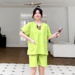 고급 찜질복 황토 사우나 태국 마사지복 황토 찜질방옷 세트 여성 그린 L 여성용 M사이즈