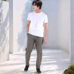 남성용 아웃도어 밴딩 트레이닝 바지 카키 32 NR210