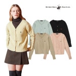 비버리힐즈폴로클럽 비버리힐스클럽 여성 펀칭 진주 버튼 니트 가디건 2747249 100