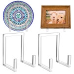 라탄뷰 아크릴 접시 스탠드 투명 이젤 디스플레이용 8 사진 액자 그릇 홀더 책용 키가 큰 비닐 레코드 보관 장식 One size