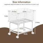 와이어 세탁 바구니 카트 80L 트롤리 풀 핸들 세탁실 욕실 침실용 하이 23 6 15 75 28 Medium-1