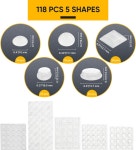 104 투명 캐비닛 범퍼 패드 u2013 문 서랍 가구용 4가지 모양의 자가 접착 실리콘 버퍼 세트 방음 표면 보호 118