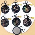 만들기DIY 나전칠기 자개공예 거울키링 6종 F 1개