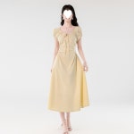 원픽 여성 여름 스트링 끈 셔링 스판 슬림핏 롱 원피스 모씨모씨1 4 S B01Z2-9