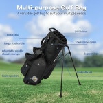 베이베이 골프 스탠드 가방 - 남녀용 경량 가방 스탠딩 14개의 클럽을 수용할 수 프리미엄 소재와 마그네틱 포켓이 14방향 칸막이