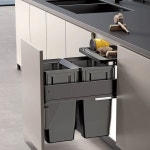 주방 인출식 쓰레기통 하부장 캐비닛 빌트인 휴지통 내장형 쓰레기