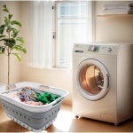 SAMMART 42L 11갤런 접이식 플라스틱 세탁 바구니 - 팝업 저장 용기 정리함 공간 절약형 1 흰색 1 Quartz