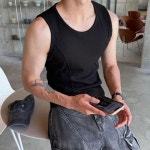 아레스 아레스 남친룩 코디SET 벤치 프레스 짐웨어 머슬핏 나시 로벨 절개 더블 카고 와이드