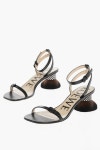 로에베 NB22 로에베 여성 샌들 Leather PETAL BRUSH Sandals with Design Heel 641304