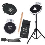 EX 전자 연습 드럼 패드 세트 LCD 메트로놈 스탠드 백 드럼스틱 초보자용 고무 휴대용 트레이닝 전문가용