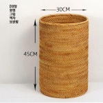 원형 긴 라탄바구니 등나무 빨래통 바스켓 다용도 핸들 쓰레기통 소