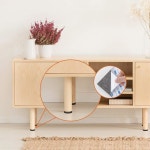 펠트 가구 패드 10pcs 8 x 6 접착식 대형 패드 절단 가능한 의자 다리 가구용 원목 바닥 보호대 검은색