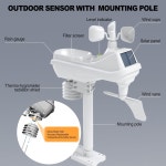 우라지 무선 기상 관측소 실내외 가정용 관측소 레인 게이지 풍속 방향 온도 습도 달 위상 일기 예보 기압계