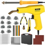 플라스틱 용접기 2 in 1 용접 키트 SONNLER 핫 스테이플러 철 막대 금속 메쉬 연마지 알루미늄 테이프로 자동차 범퍼 균열 수리용 1000PCS