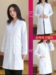 약사가운 영양사 반팔 유니폼 실험가운 약사 병원 7부 L 흰색 긴팔 흰색