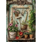 성인용 askkqtx 가든 다이아몬드 아트 키트 초보자용 빈티지 화분 페인팅 DIY 5D 풀 드릴 라운드 크리스탈 도트 보석 공예 홈 데코 12x16