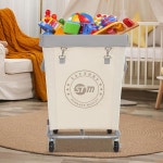 스토리지 매니악 상업용 세탁 바구니 헤비 듀티 스틸 프레임 160L 산업용 바구니 카트 호텔 가정 세탁실용 바퀴 17 72 L x 17 72 W 30 91 H... 