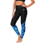 AOBUT 여성 수영 바지 UPF 50 래시 가드 팬츠 하이웨이스트 레깅스 Coconut Tree Small