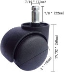 액세스바이 오피스 의자 캐스터 휠 2 범용 표준 크기 컴퓨터 게이밍 교체 세트 5개