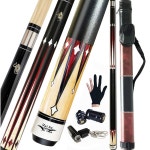 타이바 큐 2피스 풀 스틱 하드 케이스 팁 58 하드우드 캐나다 메이플 프로페셔널 당구 18 19 20 21 22 온즈 -블루