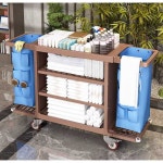 호텔 린넨카트 청소카트 이동식 운반차 구르마 객실 청소 1 연락하면 커피색 천 가방 교체