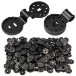 QCDENG 100PCS 플라스틱 그늘막 클립 둥근 검은색 잠금 그립 정원 온실 고정 클램프 그물망 그물망