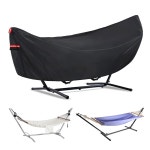 방수 11-12피트 해먹 커버 210T 태양비 자외선 먼지 눈 보호 야외 방풍 스트랩 부드러운 면 안감이 스탠드용 커버 10ft Hammock Cover-black