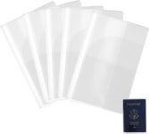 여행용 투명 플라스틱 여권 보호대 비닐 소지자 여행 서류 정리함 5PCS