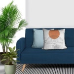 하프썬 도형라인 아트 스쿠바 터키블루 소파 쿠션커버40x40 31027322