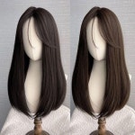 여성용 볼륨업 정수리 똑딱이 인모 매쉬 가발