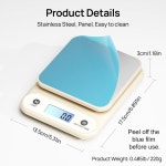주방용 디지털 식품 저울 11파운드 0 1온스 5kg 0 1g 요리 베이킹용 주방 내장형 300mAh 리튬 배터리 충전식 타입-C 충전 1 1