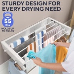 델포리 접이식 벽걸이 건조대 28 - 세탁실용 걸이식 랙 설치하기 55파운드 용량의 공간 절약 설계 옷 타월 등 완벽한 28 Wide