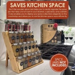 퍼시픽 문 트리 대나무 스파이스 랙 정리함 3단 양념 병 우수한 층별 나무 랙 캐비닛 서랍 조리대용 스탠드 스파이스 미포함