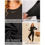 여성용 에쿠아르 보온 속옷 롱존스 세트 베이스 레이어 경량 2피스 잠옷 Medium