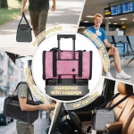 YUDODO 25파운드 대형 고양이 소형 반려견 항공사 승인 여행용 강아지 캐리어 사이드 포켓 반사 메쉬 야외용 차량 그린용 접이식 휴대용