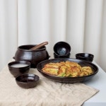 옹기종기 전통 고유의 멋 옹기 술상 막걸리 한잔 전통주 술잔 세트