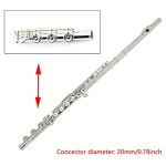 TUOREN 17keys B 풋 플루트 조인트 부품 액세서리 커넥터 직경 은도금